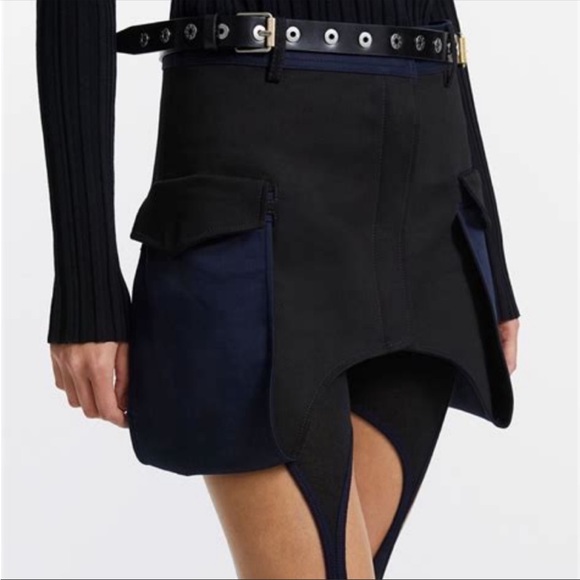Dion Lee Bonded Cotton Twill Saddle Loop Mini Skirt - Picture 2 of 12